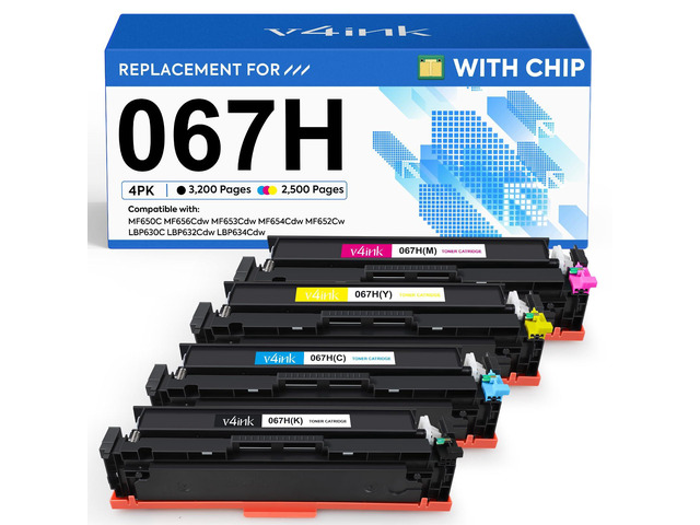 067H Toner Cartridge High Capacity 4 Pack Replacement for Canon 067H Compatible for Canon Color imageCLASS MF656Cdw MF654Cdw MF653Cdw LBP633Cdw...