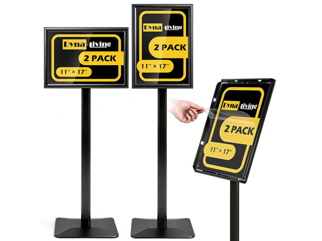 Sign Stand for Display 2 Pack Sign Holder Stand 11 x 17 Inch, Heavy-duty Pedestal Sign Holder, Adjustable Floor Standing Signs Holders, Poster...