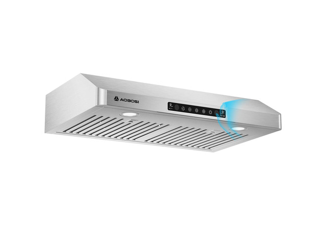 30 Inch Under Cabinet Range Hood, 800 CFM Stainless Steel Kitchen Vent Hood with Gesture Sensing, Touch Control, 3-Speed Exhaust Fan, LED Lights,...