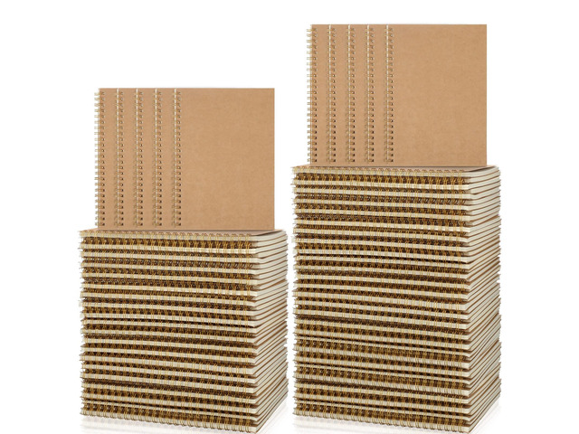 100 Pack Spiral Notebook 8.3 x 5.5 Inch College Ruled Notebook Bulk A5 Wide Ruled Journals Bulk 1 Subject 50 Sheets Thick Diary Notebooks for...