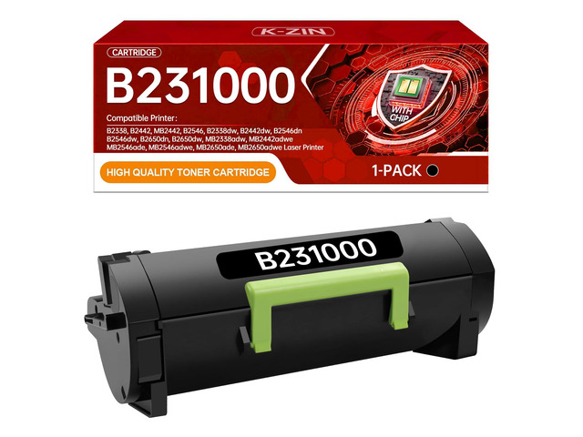 B2338 B231000 Black Toner Cartridge with Chip 3500 Pages Compatible with Lexmark B2338 MB2338 B2442 B2546 B2650 MB2442 MB2546 MB2650 Printer for...
