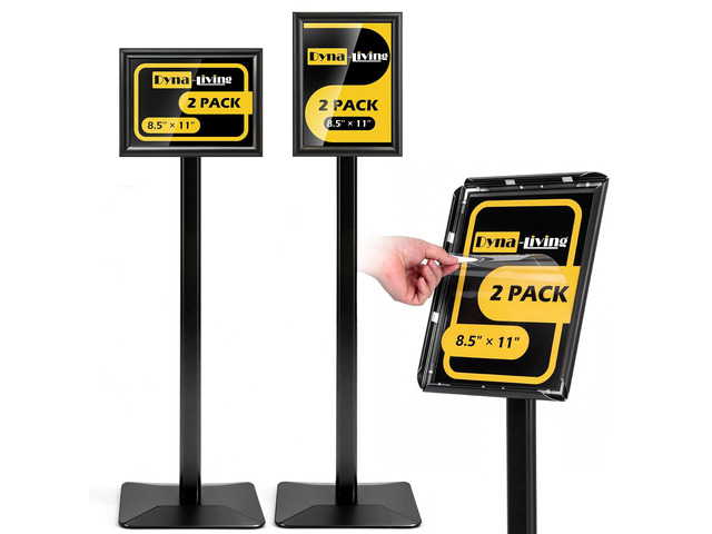 Sign Stand for Display 2 Pack Sign Holder Stand 8.5 x 11 Inch, Heavy-duty Pedestal Sign Holder, Adjustable Floor Standing Signs Holders, Poster...