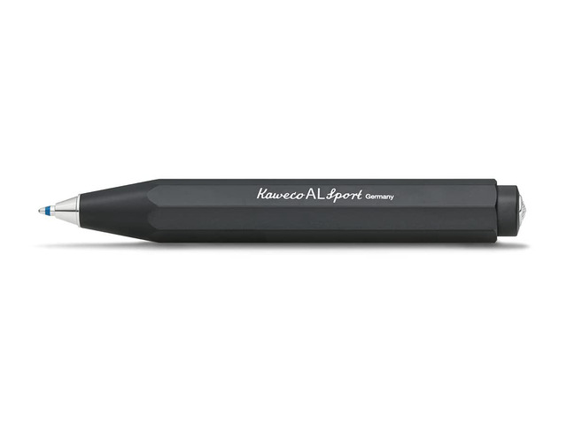 AL SPORT Ball Pen Black Retractable Ballpoint Pen in Classic Design with a Standard D1 Refill Aluminium Ball Pen 13cm