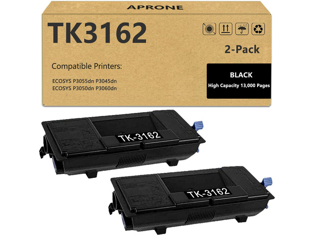 TK3162 TK-3162 Toner Cartridge Compatible for TK-3162 1T02T90US0 for ECOSYS P3055dn P3045dn P3050dn P3060dn High Capacity (13,000 Pages,2-Pack)