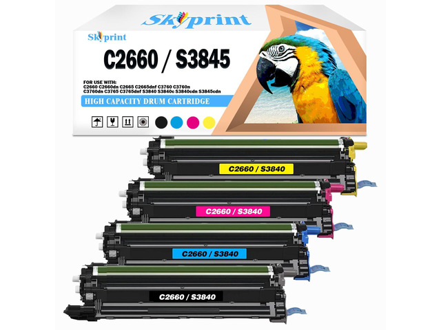 C2660 S3840 Drum Cartridge Compatible with Dell TWR5P 593-BBEJ Replacement for Dell C2660 C2660dn C2665 C2665dnf C3760 C3760n C3760dn C3765...