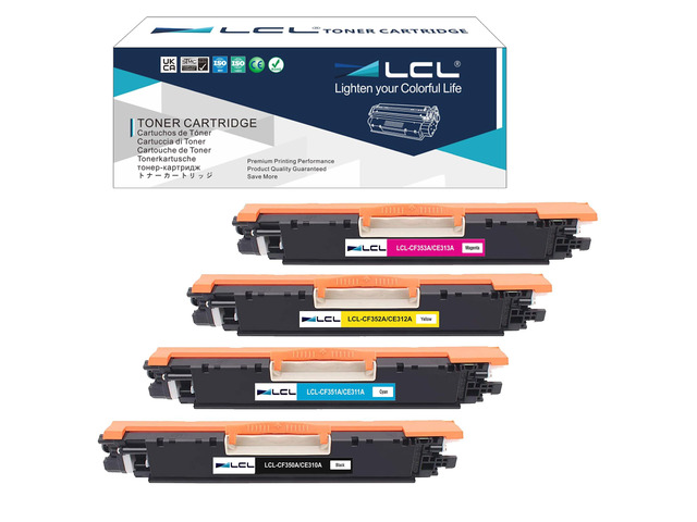 Remanufactured Toner Cartridge Replacement for HP 126A CE310A CE311A CE312A CE313A CF341A LaserJet Pro CP1020 CP1025 CP1025nw LaserJet 100 Color...