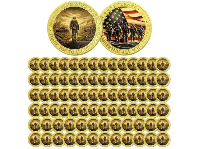 Military Challenge Coins - Bulk 82 Pcs Veterans Challenge Coin Remembering All Who Served Military Coins Soldier Tribute Coin Military Appreciation...
