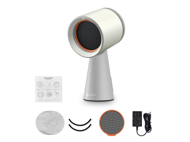 Portable Range Hood, 3-Speed Desktop Exhaust Vent Fan,CreamWhite Desktop kitchen vent fan with large oil cup, washable aluminum filter....