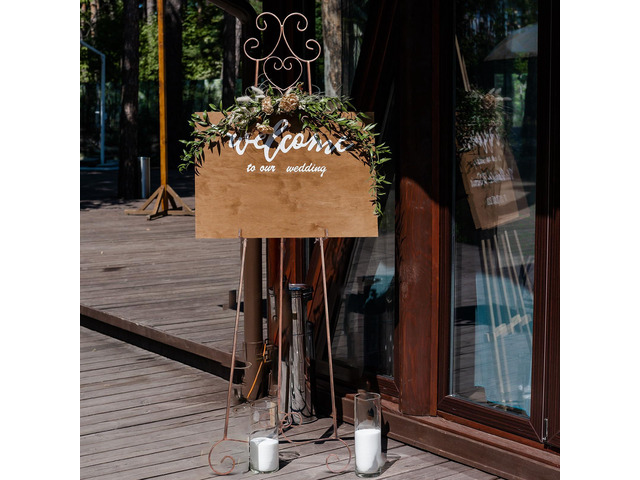 57' H Bronze Metal Scroll Easel Stand for Display Wedding Sign Poster Adjustable Portable Art Easels Poster Easel with Chain Support for Showcasing...