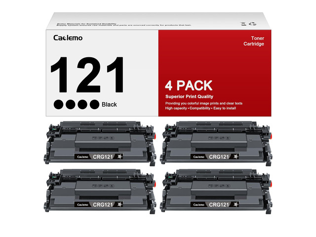 121 Black Toner Cartridge for Canon 121 CRG-121 Black Toner Cartridge Compatible for Canon imageCLASS D1620 D1650, 4 Pack 121 Toner