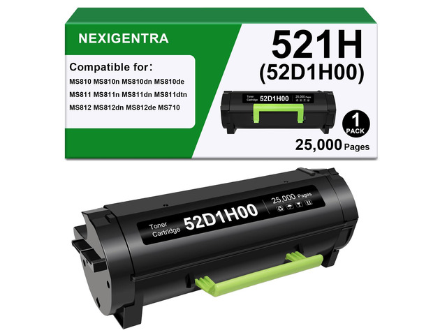 521H 52D1H00 Black Toner Cartridge Compatible for Lexmark MS710 MS710n MS710dn MS711dn MS810 MS810n MS810dn MS810de MS810dtn MS811 MS811n MS811dn...