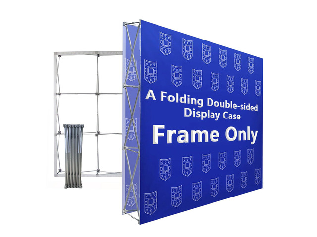 Portable Collapsible Pop Up Trade Show Display Backdrop Stand 7.5x10FT(Frame Only) A Folding Tension Fabric Holder For Tradeshow Booth Exhibition...