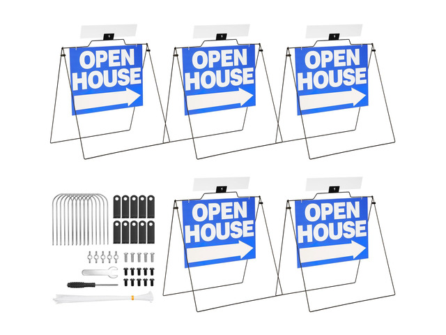 5 Pack 32' x 28' Open House Signs, A Frame Stand, Blue A Frame Open House Sign,For Real Estate, House Yard Street Sidewalk