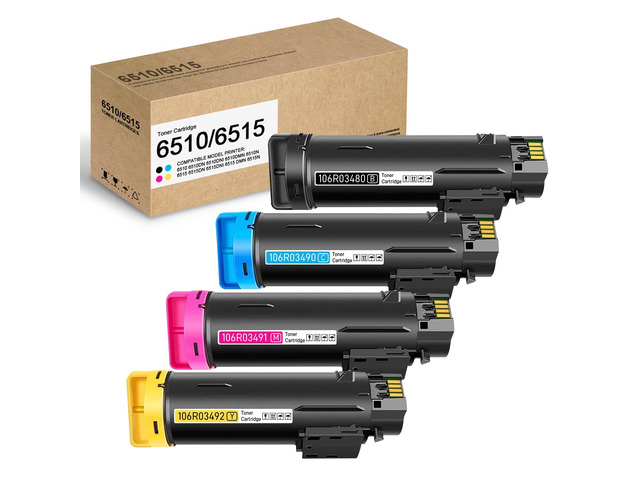 Workcenter 6515 Phaser 6510 Extra High Yield Toner Cartridge (4-Pack,Black/Cyan/Magenta/Yellow), 106R03490 106R03491 106R03492 106R03480 Toner...