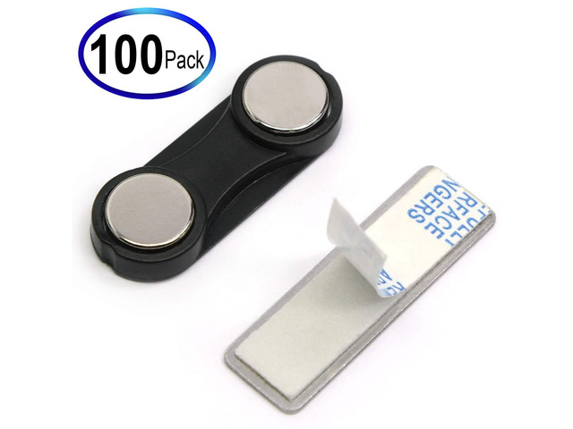Name Badge Magnets - 100 Sets of 2MAG-3 Magnetic Name Tag Attachment for Badge Makers or DIY Project Made of Strong Neodymium Magnets BM-2MAG-3