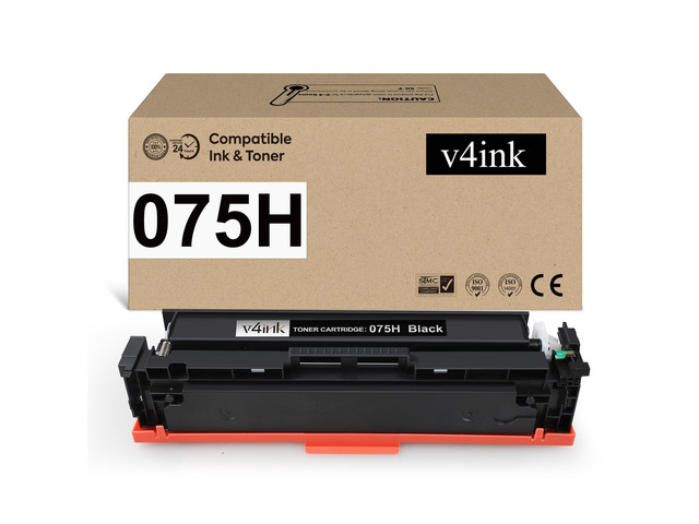075H 075 Toner Cartridge Black Replacement for Canon 075H LBP646Cdw 1 Pack Compatible for Canon 075 075H Color imageCLASS LBP646Cdw LBP647Cdw...