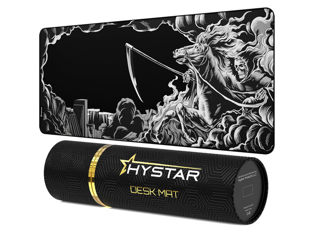 Extended Gaming Mouse Pad XXXL 45' x 20' 5mm Thick, Waterproof Surface, Smooth Polyester Fabric, and Natural Rubber Base Death