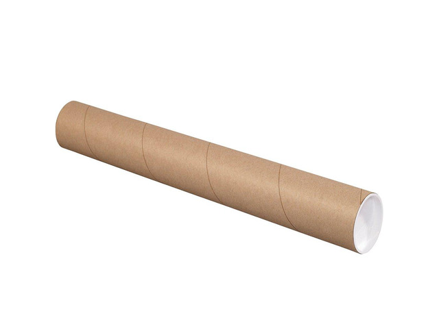 Kraft Mailing Tubes with Caps, 3' x 38', Pack of 24, for Shipping, Storing, Mailing, and Protecting Documents, Blueprints and Posters