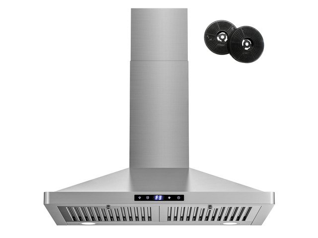 Range Hood 30 inch Wall Mount,450 CFM Ducted/Ductless Range Hood with Stainless Steel,Stove Hood Vent for Kitchen with 3 Speed Fan,Permanent...