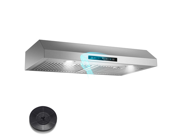 Range Hood 30 inch Under Cabinet, 800CFM Stainless Steel Range Hood Gesture and Touch Control, kitchen hood with Carbon Filter, 3 Fan Speed,...