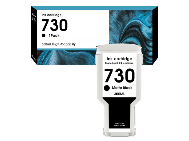 730 Ink Cartridges 300ML Matte Black High Yield Compatible for HP Ink 730 hp 730xl Ink Work with DesignJet T1600 T1700 T2600 (1-Pack Matte Black...
