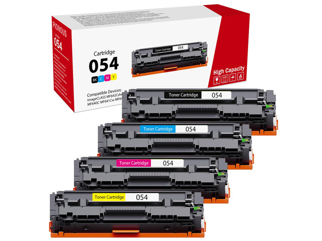 CRG-054 054 Toner Cartridges High-Yield (4-Pack, Black, Cyan, Magenta, Yellow) Compatible 054BK 054C 054M 054Y Toner Replacement for Canon CRG054...