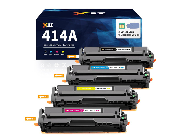 414A (with Chip) Compatible Toner Replacement for HP 414A Toner Cartridges 4 Pack 414X W2020A W2021A W2022A, for Color Laser Jet Pro MFP M479fdw...