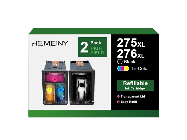 275XL 276XL Refillable Ink Cartridges Compatible with Canon Pixma TR4720 TR4722 TR4700 TS3522 TS3520 TS3500 Printer