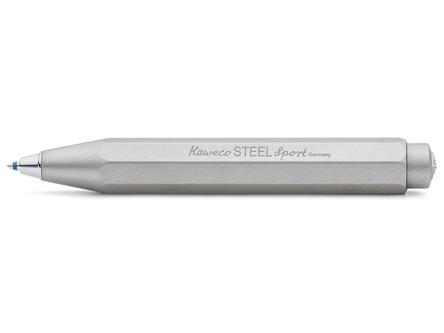 STEEL SPORT Ball Pen I Retractable Ballpoint Pen with Standard D1 Refills in a nostalgic Tin Box I Metal Ball Pen 10.5 cm