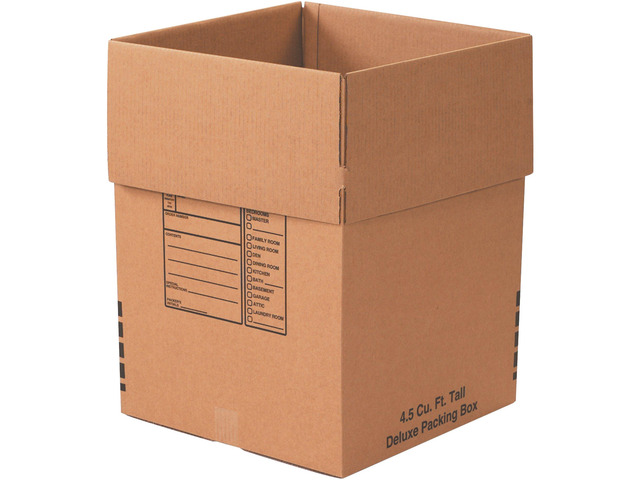 181824DPB Deluxe Packing Corrugated Cardboard Box 18' L x 18' W x 24' H, Kraft, for Shipping, Packing and Moving (Pack of 15)