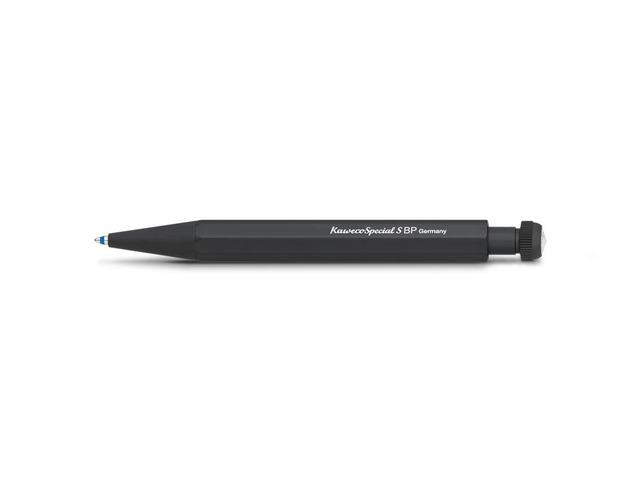 SPECIAL S Ball Pen Black Retractable Ballpoint Pen with a Standard D1 Refill in a Tin Box Aluminium Ball Pen 10.5 cm