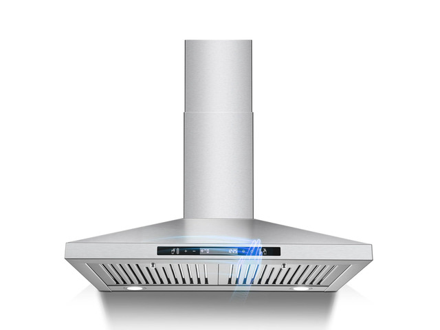 Wall Mount Range Hood 30 inch with Touch and Gesture Sensing Control,Chimney-Style Stainless Steel Range Hood,Vent Hood 30 inch Ducted/Ductless...