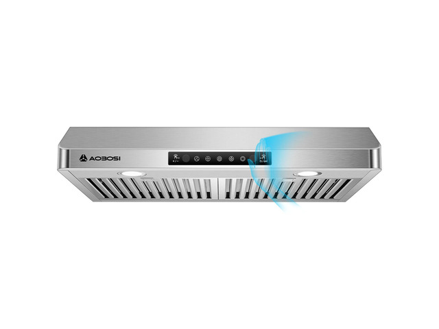 30 Inch Under Cabinet Range Hood, 800 CFM Stainless Steel Kitchen Vent Hood with Gesture Sensing, Touch Control, 3-Speed Exhaust Fan, LED Lights,...