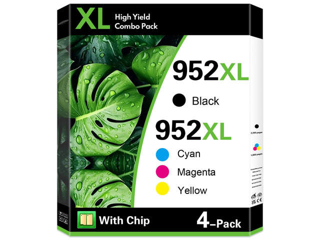 952XL Ink Cartridges High Yield Replacement for HP 952XL 952 Ink Cartridges Work for OfficeJet Pro 7740 8710 8210 8715 8720 8702 (4-Pack,...