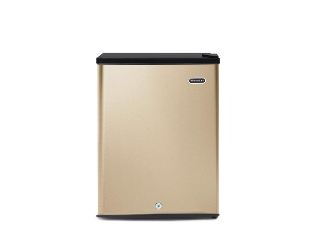 Upright Freezer with Lock, 2.1 Cu. Ft. Small Freezer Mini Freezer for Bedrooms, Dorms, Garages, Offices, CUF-210SSG, Rose Gold