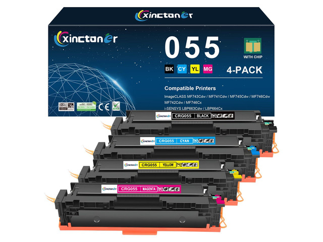 055 055H Toner Cartridge Set for MF743Cdw MF741Cdw MF745Cdw Toner Replacement for Canon 055 Toner Cartridge for Color ImageClass MF743Cdw...