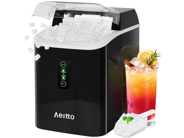Nugget Ice Maker Countertop, 42lbs/24H Ice Machine with 1.5L Water Tank, Rapid Ice Release in 6 Mins, Self-Cleaning Pebble Ice Maker with Basket...