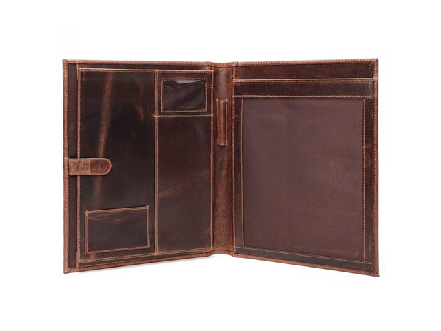 Leather Portfolio Binder, Professional Organizer Padfolio Resume Folder, Business Card & Document Holder, Portfolios for Men & Women, Office &...