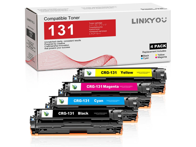 131 Toner Cartridge Set: 4 Pack 131 High Yield Replacement for Canon 131 Toner Cartridge CRG131 for ImageCLASS MF8280Cw MF624Cw MF628Cw LBP7110Cw...