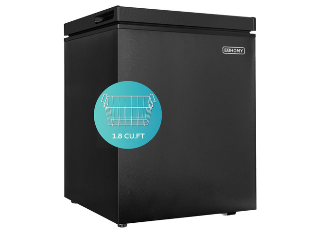1.8 Cu. Ft Chest Freezer with Removable Basket, Small Deep Freezer Adjustable Thermostat, Quiet Mini Freezer with Top Door, Energy Saving for...