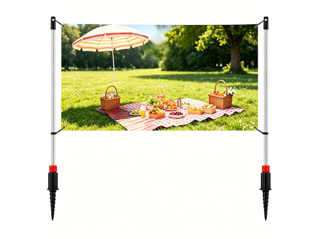 Outdoor Horizontal Banner Post Adjustable Banner Pole Holder Advertising Displays,Portable Display Poles 3x10ft for Trade Shows, Events, and...