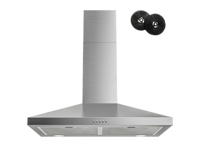 Range Hood 30 Inch, Stainless Steel Wall Mount Kitchen Hood 450 CFM with 3 Speed Exhaust Fan, Ducted/Ductless Convertible, Stove Vent Hood with...