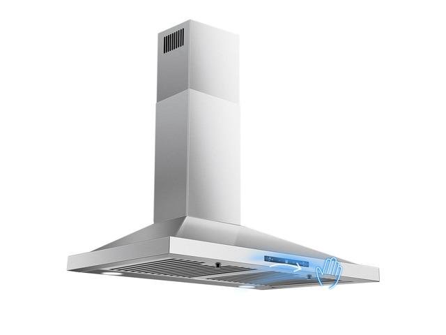 Wall Mount Range Hood 30 inch, Ducted/Ductless Range Hood Gesture Sensing & Touch Control Kitchen Hood 30 inch 450 CFM, Vent Hood with Stainless...