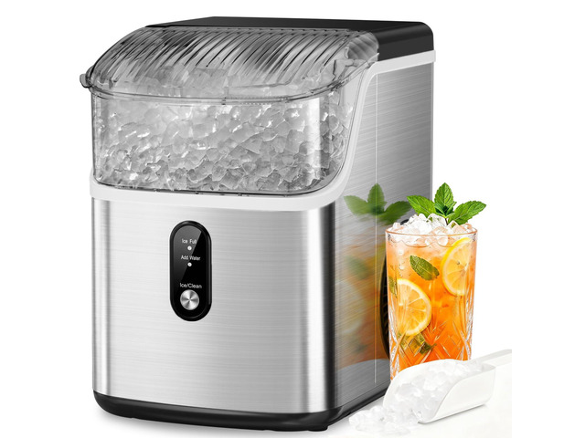 Nugget Ice Maker Countertop, Pebble Ice Machine with Soft Chewable Pellet Ice, 35Lbs/24H, Self-Cleaning, One-Click Operation for Kitchen, Office,...