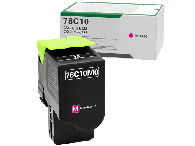 78C10 78C10M0 Magenta Compatible Toner Cartridge Replacement for Lexmark CS421 CX522 CX622 CS521 CX421 CX521 CS522 CX625 Printer