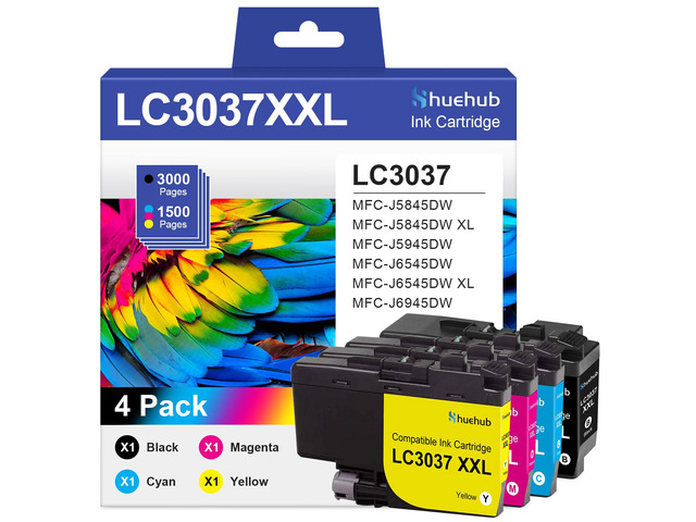 LC3037 Super High-Yield Ink Cartridges Replacement for Brother LC3037XXL Compatible for Brother MFC-J5845DW MFC-J5945DW MFC-J6545DW MFC-J6945DW...
