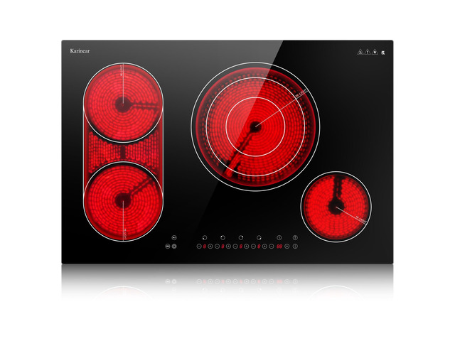 Electric Cooktop 30 Inch, 4 Burners Electric Stove Top, Drop-in Flexible Bridge &Triple Ring Expandable Burners, Pause, Timer, Child Lock, 7800W...