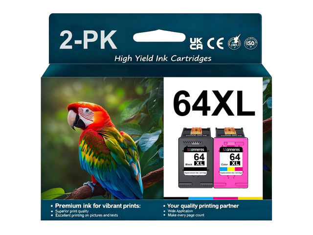 64XL Ink Cartridge Combo Pack Replacement for HP 64 Ink HP64XL Works for Envy Inspire 7955e 7958e 7255e Photo 7155 7858 7155 7100 7800 7900 7855...