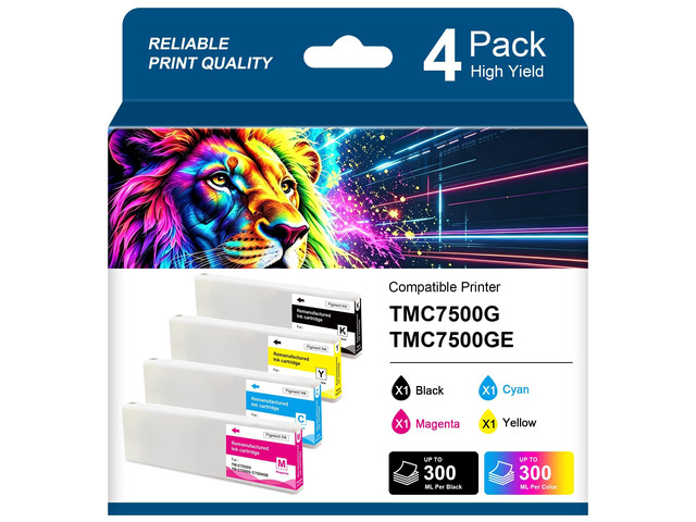 Remanufactured SJIC30P Ink Cartridge SJIC30P Black and Color Ink Compatible with ColorWorks TM-C7500G TM-C7500GE ColorWorks TM C7500G TM C7500GE...