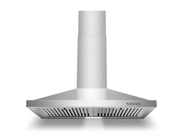Range Hood 30 inch, Wall Mount Range Hood Ducted/Ductless, Kitchen Hood in Stainless Steel, Vent Hood with Baffle Filters, 3 Speed Fan, Push Button...